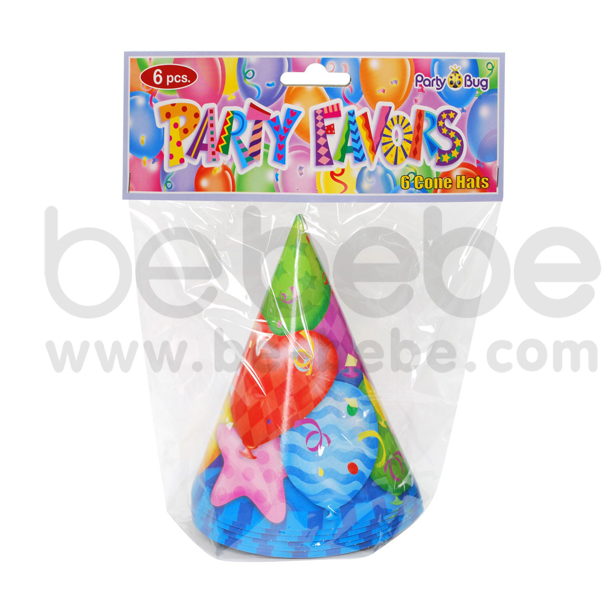 PARTY BUG : Cone hat 6 inch., 1 Pack