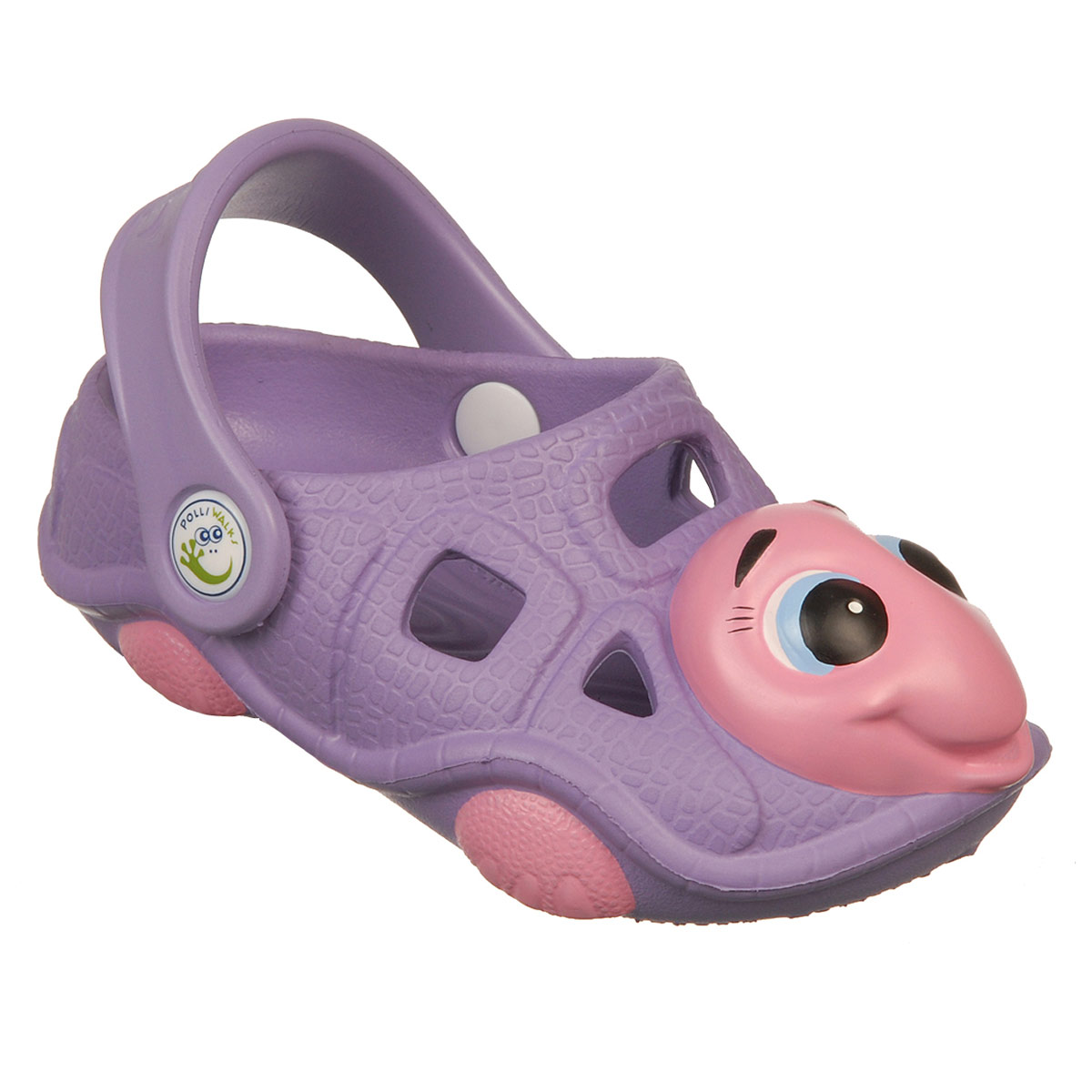 Polliwalks : รองเท้าเด็ก Tory  the Turtle  Purple # 11 