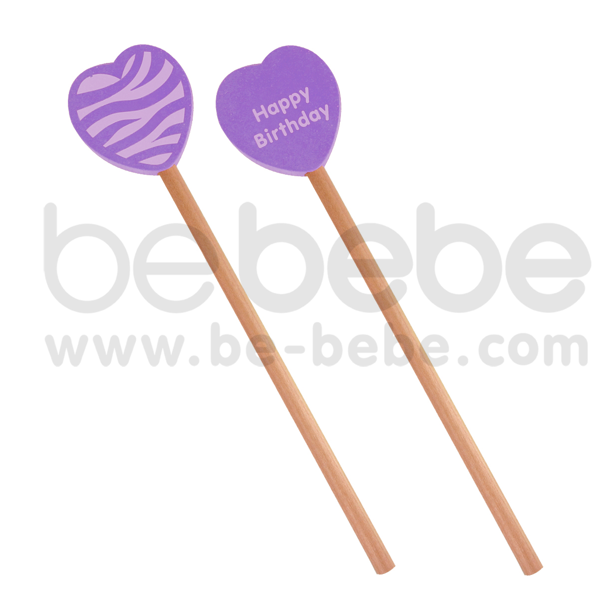 bebebe : ดินสอL หัวใจม่วง Happy Birthday