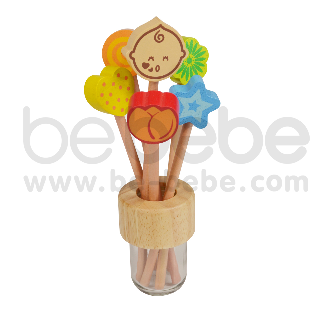bebebe : ดินสอS ดอกกุหลาบ/ส้ม