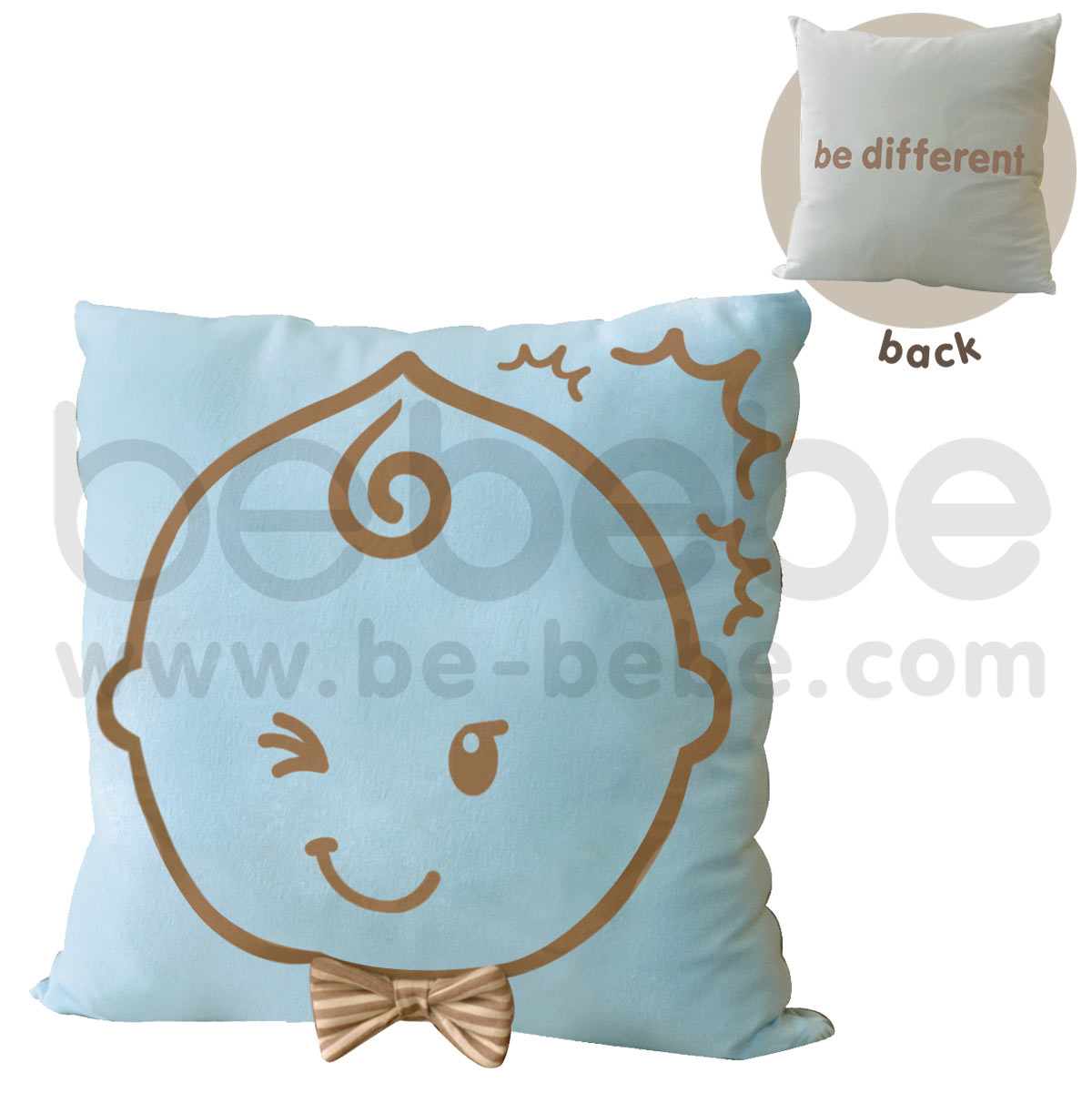 bebebe : Pillow-be different-boy / Light Blue