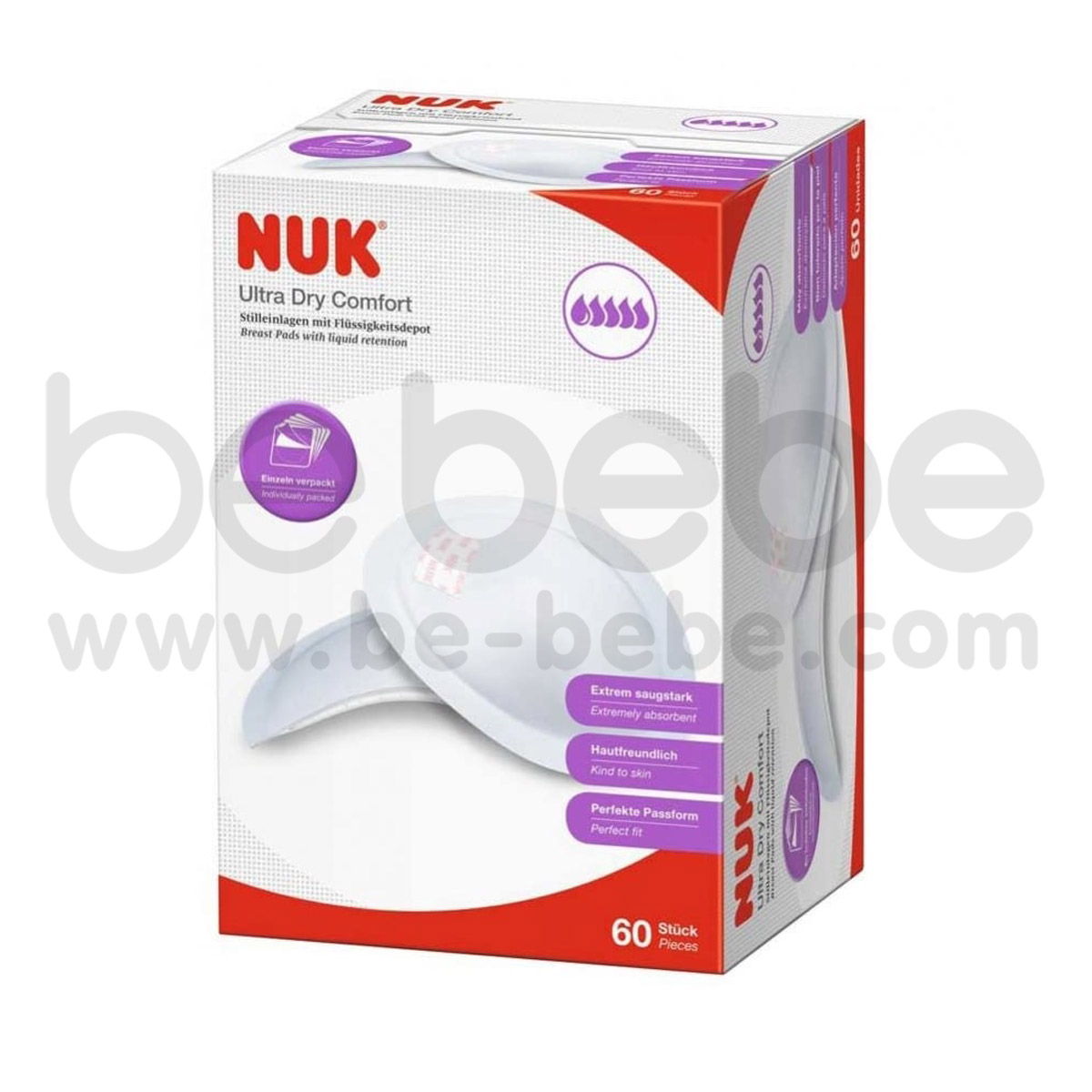 NUK : Ultra Dry  Comfort Breast Pads Pack 60 pcs. 