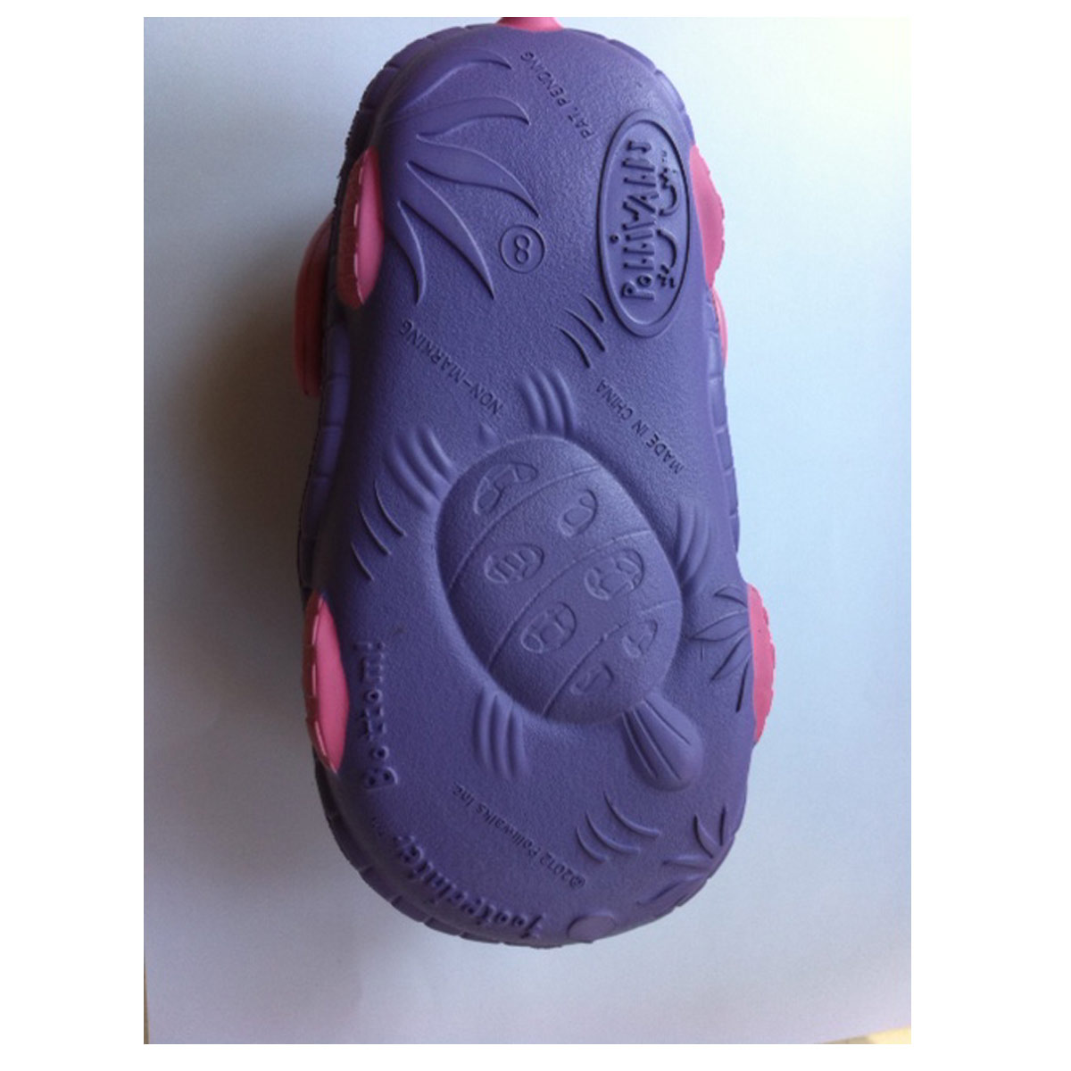 Polliwalks : รองเท้าเด็ก Tory  the Turtle  Purple # 7 