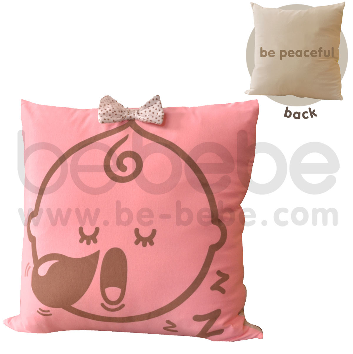 bebebe : Pillow-be peaceful-girl / Light Pink