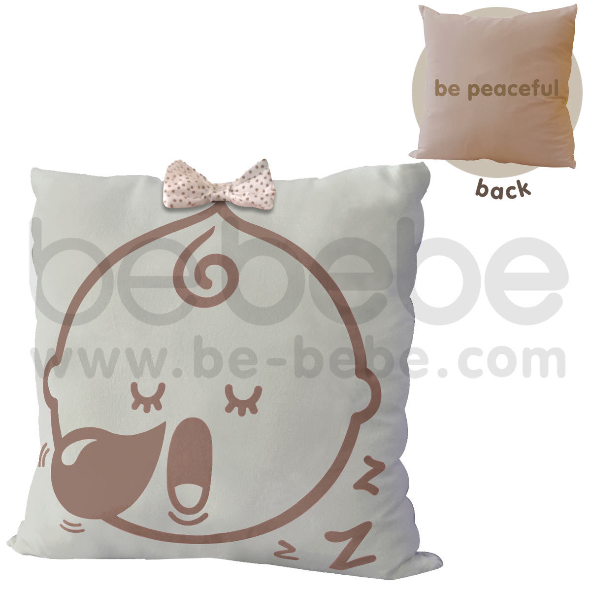 bebebe : Pillow-be peaceful-girl / Light Gray