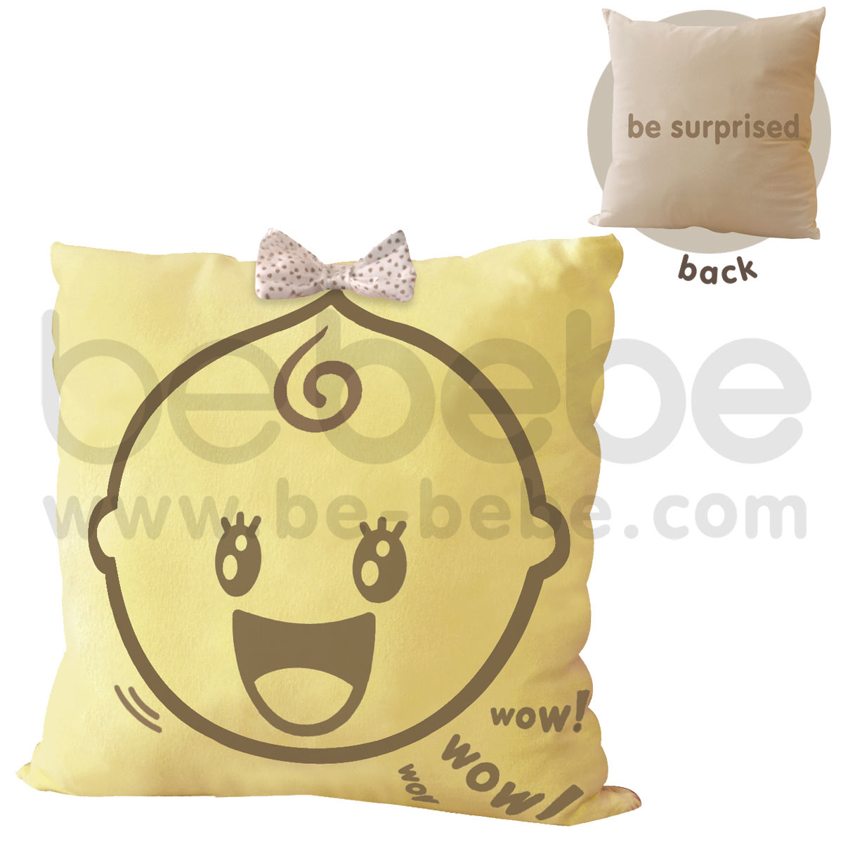 bebebe : Pillow-be surprised-girl / Light Yellow 