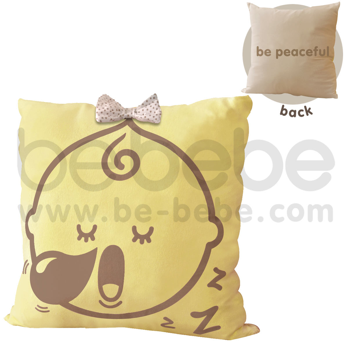 bebebe : Pillow-be peaceful-girl / Light Yellow