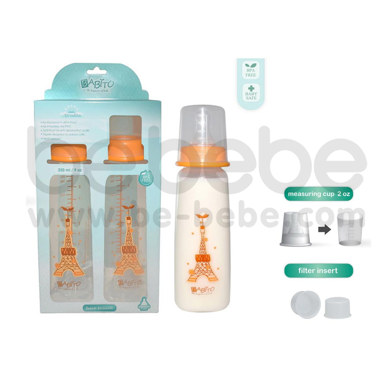 BABITO : 9 oz BPA-Free Baby Feeding Bottle, Afrodita-LS31P2330