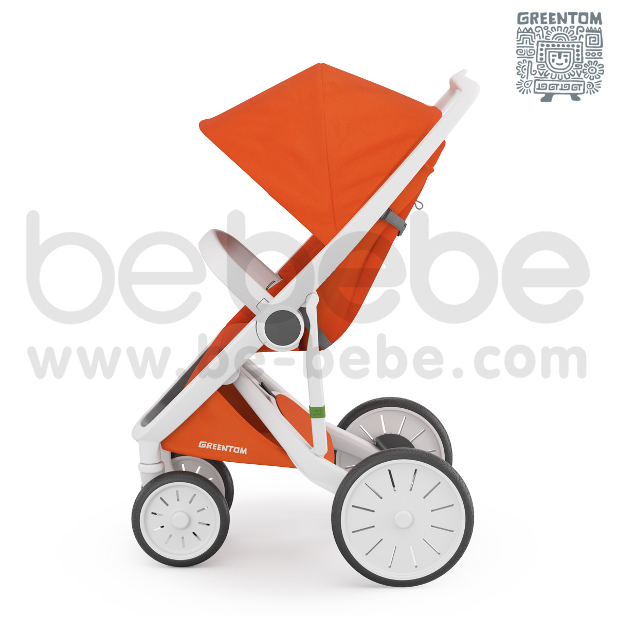 Greentom : Classic White Frame Stroller - Orange 