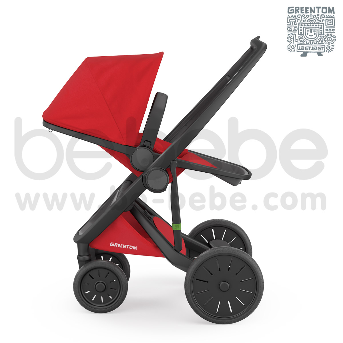 Greentom : Revesible Balck Frame Stroller - Red